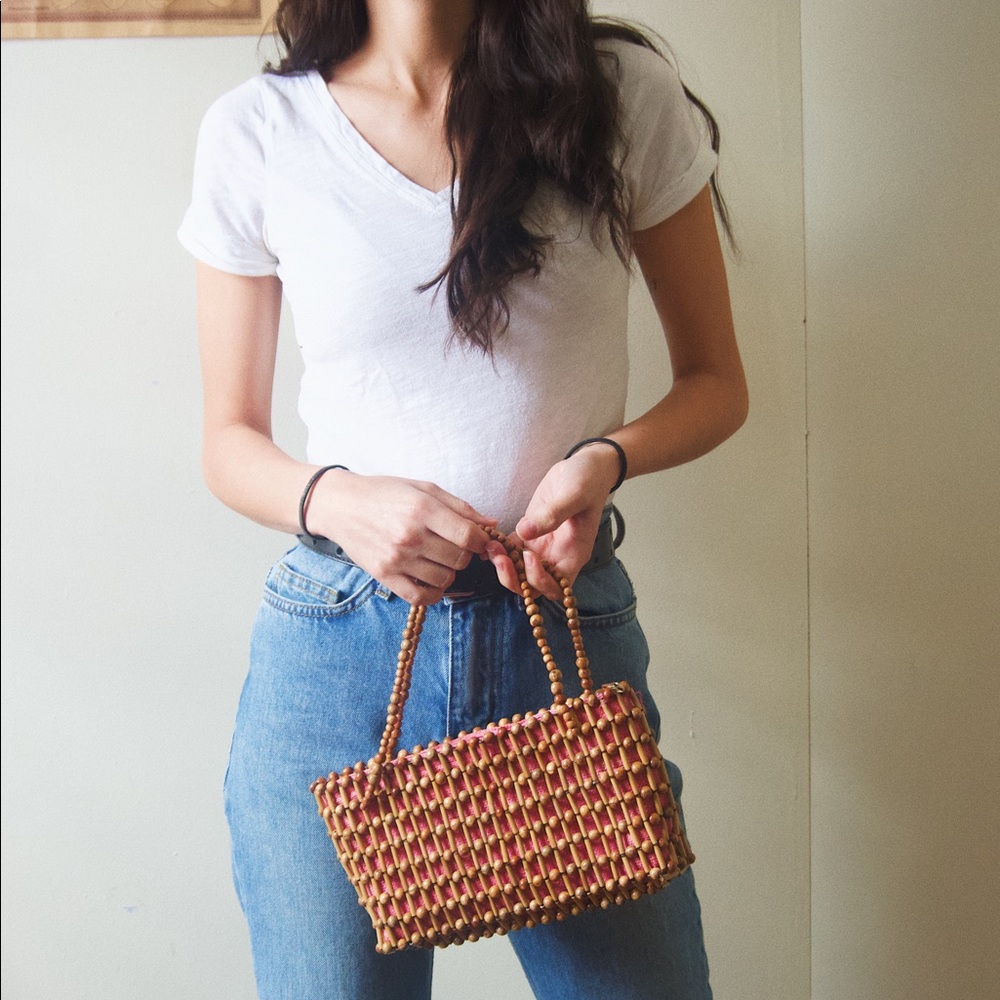 Sold! Small vintage wooden handbag - Picture 2 of 5